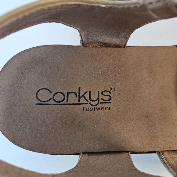 Corkys Footwear Five O'clock Somewhere 2.5 Inch Wedge Sandals Taupe Smooth 7 - Picture 5 of 10